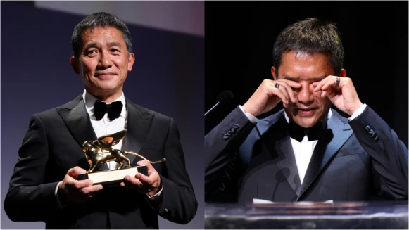 梁朝偉領威尼斯影展終身成就獎哭了！還告白劉嘉玲：「感謝我的妻子。」