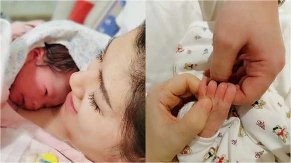 Selina生了!曬出寶寶萌照,透露小腰果肺積水「只要你健康什麼都好」