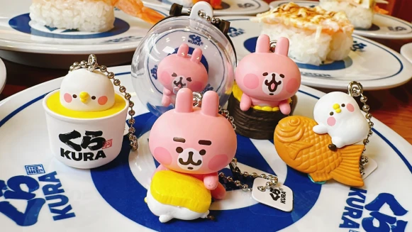 卡娜赫拉的小動物出沒藏壽司 ，13款聯名扭蛋看這裡，超想要粉紅兔兔玉子燒吊飾！