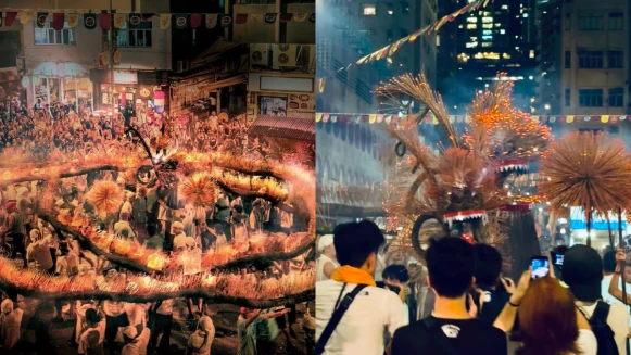 香港中秋獨有的「大坑舞火龍」，萬炷線香打造、67公尺巨龍圍繞街區超壯觀