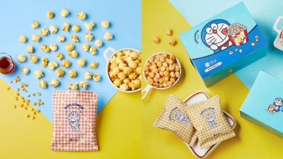  爆米花吃鹹的還是吃甜的？起士公爵獨家推「哆啦A夢爆米花」，2種願望一次滿足