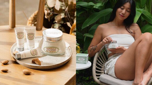 美妝部落客週年慶都買歐舒丹！姸安特愛蠟菊賦活極萃霜，一特寫肌膚近看超平滑，摸起來更彈嫩！瑪Ｇ超愛杏仁緊膚凝霜，身體保濕柔嫩不乾澀！必須通通加入搶購行列！