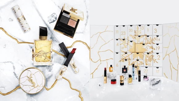 YSL 2023聖誕是絕美冽金大理石!雪花眼影、聖誕倒數月曆都是亮點