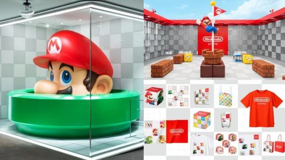 第三間「任天堂直營店」在京都！大頭瑪利歐探頭打招呼、爬旗竿揮手超可愛，獨家商品大公開