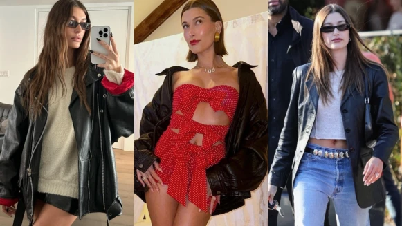 2023秋冬皮衣是標配！跟著Hailey Bieber穿皮衣，時髦、性感、男友風一次掌握