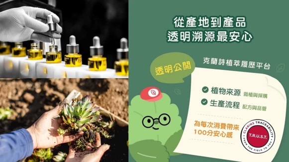 敢大聲說「我就是植萃專家」只有克蘭詩!植萃履歷平台上線~不怕你查,坦蕩蕩的自然成分來源,馬上動手看你的保養品有多威風