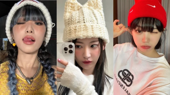 韓星毛帽穿搭，韓團 LE SSERAFIM、SEVENTEEN 戴毛帽保暖抗寒很可愛