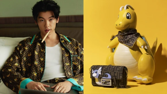 許光漢慵懶示範！FENDI聯手藤原浩FRAGMENT，寶可夢快龍飛上包，手機桌布免費載