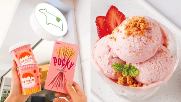 2024草莓季必吃！迷客夏冬季限定「庫奇草莓歐蕾冰淇淋」登場，搭配酥脆Pocky口感十足