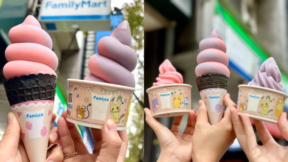 夢幻聯名！全家霜淇淋新口味「草莓優格＆巨峰葡萄」顏值爆棚，超Q寶可夢躍上杯身耍萌