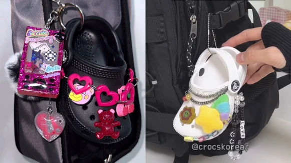 韓妞把Crocs洞洞鞋變Y2K風包包吊飾，想跟上？從手作達人DIY影片找靈感