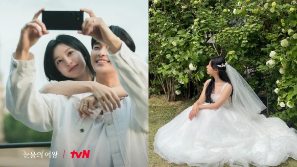 《淚之女王》特輯撒糖43秒吻戲犒賞粉絲,金秀賢IG先PO薰衣草田照、金智媛IG回PO婚紗照,網友又暴動了!