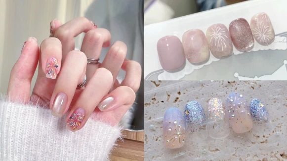 2024夏天最應景的「煙火美甲」20款推薦!讓燦爛花火盡情綻放在指尖