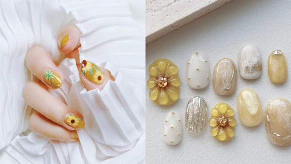 夏天最亮眼的「向日葵美甲」25款推薦!讓太陽花綻放滿滿活力在指尖
