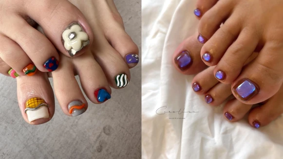 2024夏天足部美甲靈感25款範本推薦:簡約單色、貓眼、暈染都是穿涼鞋/拖鞋必備!