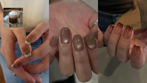 Pantone 2025年度代表色「摩卡慕斯」美甲15款範本!漸層、貓眼到暈染都美呆了