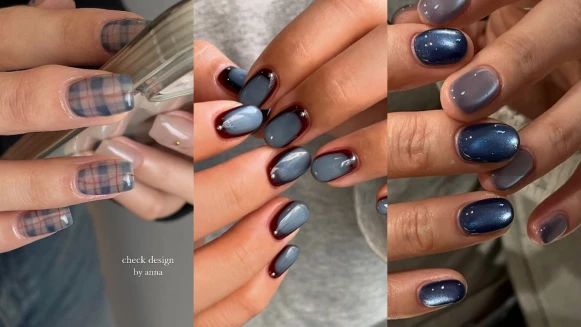 2025必做「藍灰色美甲」款式推薦!優雅高級感襯膚又顯白