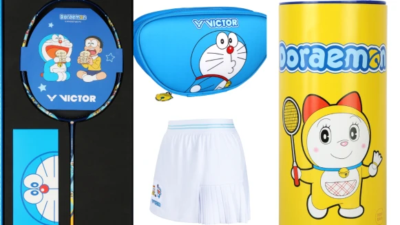 戴資穎愛用羽球品牌 VICTOR 與哆啦A夢推出聯名系列，一秒帶你乘坐時光機回到過去