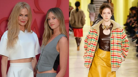 再次為Miu Miu走秀！妮可基嫚16歲女兒Sunday Rose接收父母神基因，透露台步：學校走廊練的