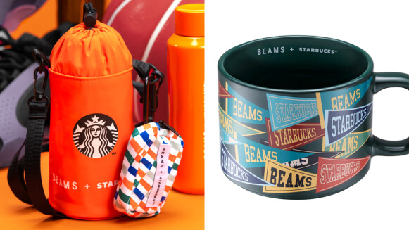 星巴克BEAMS最潮新聯名！價格+開賣資訊，橘色水壺袋、三角旗馬克杯必收