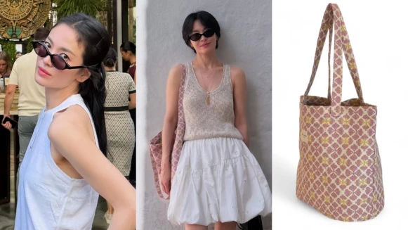 宋慧喬西班牙美照，少女澎裙配「超平價托特包」！品牌找到了，同款不用千元入手！
