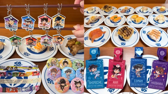 柯南粉注意！藏壽司x《名偵探柯南》限時聯名開跑，20款獨家扭蛋、行李吊牌等你蒐集