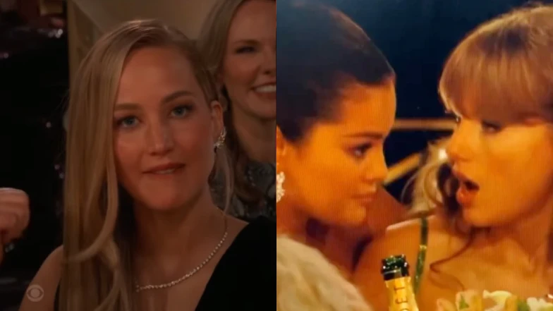 2024金球獎台下更精彩！搞笑女珍妮佛勞倫斯、賽琳娜疑似合照被拒找泰勒絲秒變梗圖