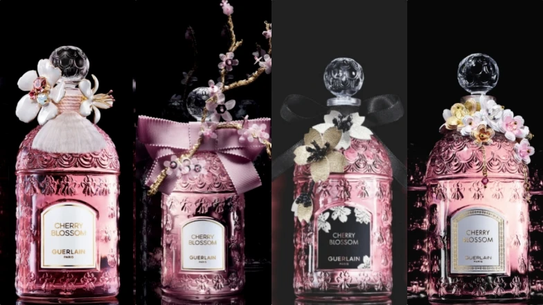 嬌蘭歷年櫻花香水限量版一次看！2024「珠櫻流蘇蜂印瓶」以櫻花戒指搭配流蘇太迷人