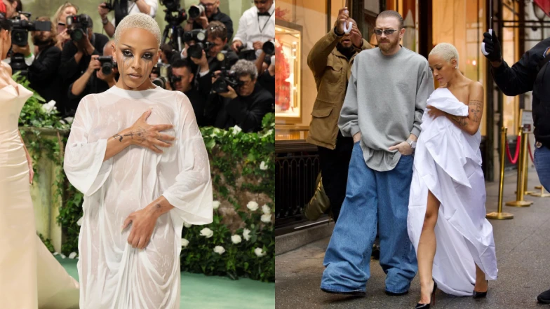 2024 Met Gala Doja Cat紅毯僅穿一件「淋濕的Ｔ恤」？從幾天前的街拍看出造型端倪