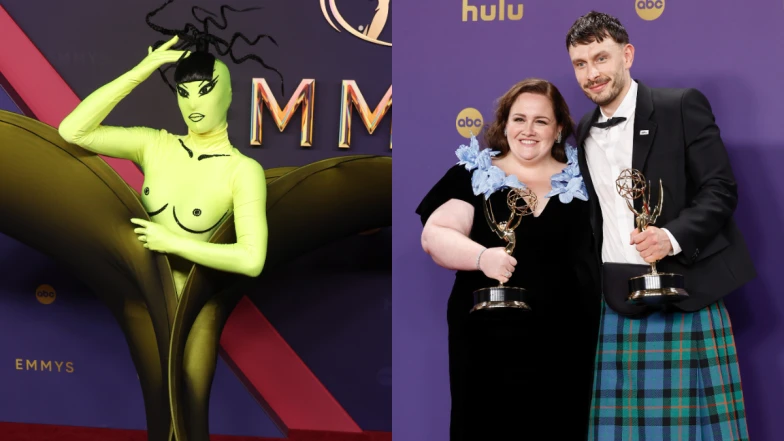 2024艾美獎紅毯焦點｜妮妃雅最新香蕉禮服再次登上國際！ 《馴鹿寶貝》唐尼、瑪莎合體亮相