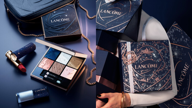 邂逅巴黎雪鑽星光~蘭蔻「傾獻繁星．閃耀聖誕」限量彩妝美得如夢似幻！承包了全宇宙的浪漫和高級~小蠻腰唇膏、水光唇露、六色眼影盤換上絕美銀河星空，滿足你聖誕節最想要的儀式感