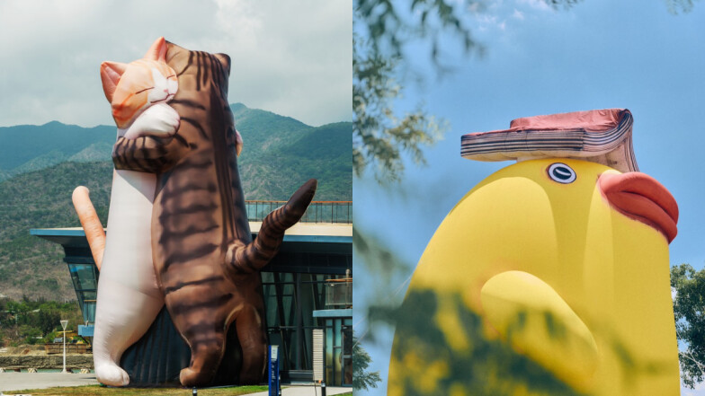 屏東看海美術館一日遊推薦！9隻萌獸攻佔港口！14米擁抱貓咪，交通攻略