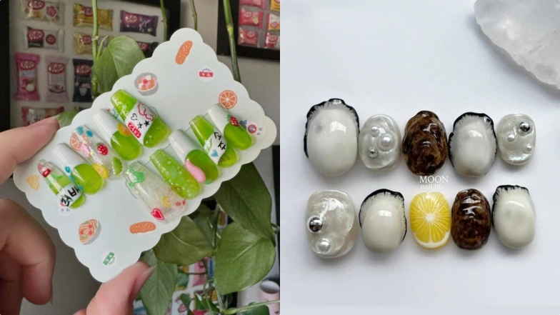 2025夏天美甲推薦「燒烤啤酒」15款範本！豐富食材與各國風格，連指尖都嘴饞