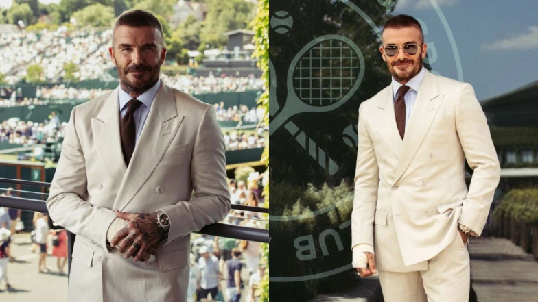貝克漢BOSS身穿BECKHAM x BOSS系列亮相2025倫敦溫布頓網球錦標賽，同款風格解析一次看