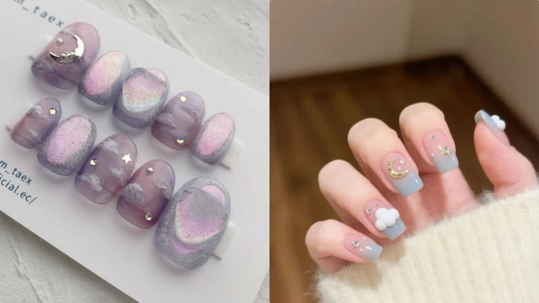 2025美甲「雲朵美甲」10款範本推薦！藍天白雲放在指尖上看好舒暢