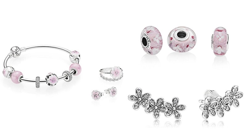 粉色、白色花朵鑲入PANDORA串飾上!春季系列珠寶初登場
