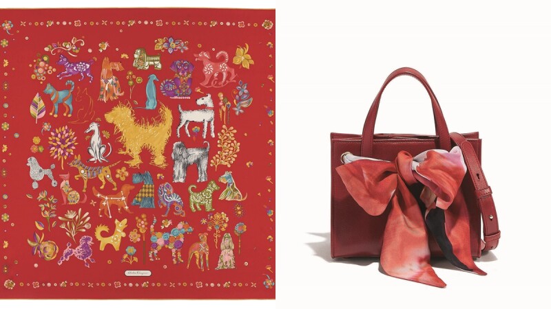鋪上滿滿狗印花手工絲巾!Salvatore Ferragamo狗年限定配件超華麗