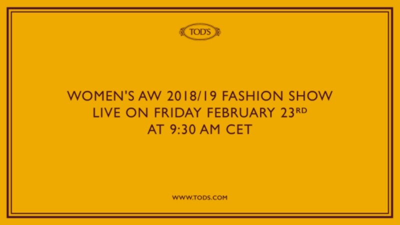 【Live】線上看!TOD'S 2018秋冬大秀,將在2/23下午4點半登場