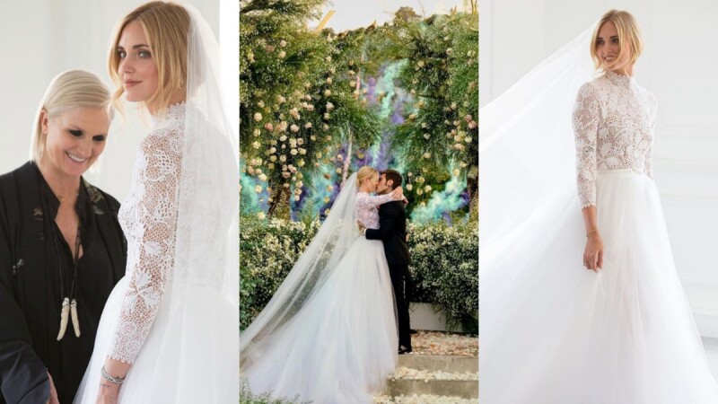 可媲美為義大利版皇室婚禮!部落客始祖Chiara Ferragni的夢幻婚紗、禮服行頭解析