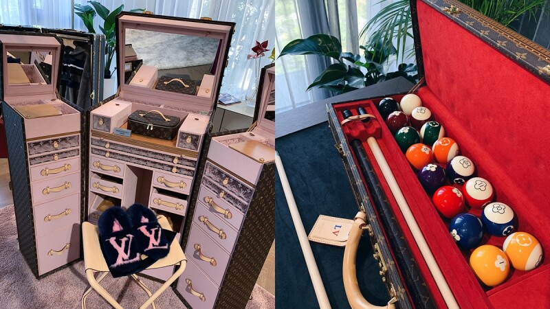 直擊私人豪宅中的LV秘密展覽!經典硬箱不只是旅行專用,竟也能化身茶几和夢幻化妝台!