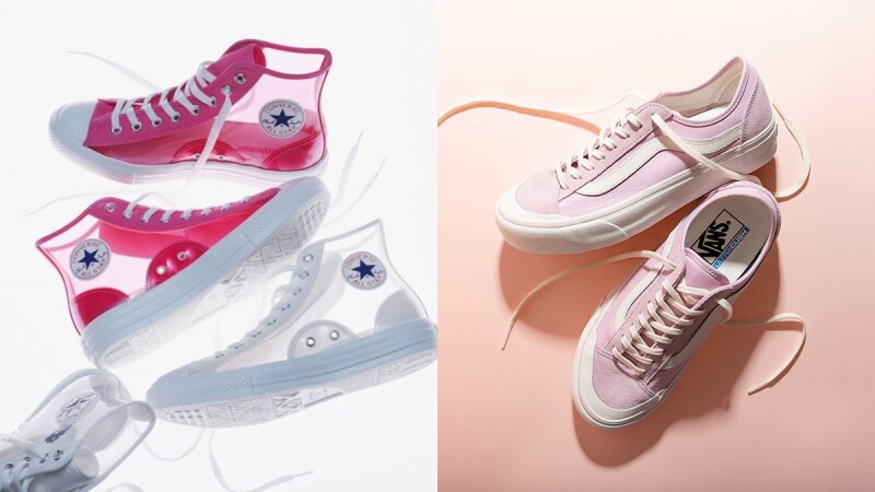 少女的夢幻鞋款都在這！PONY珍珠光玫瑰粉帆布鞋、VANS Style 36全新蜜桃粉色登場，還有CONVERSE這雙透明的糖果粉高筒帆布鞋