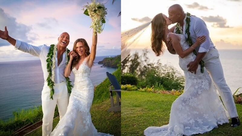 47歲巨石強森結婚啦！交往12年IG驚喜曬夏威夷甜蜜婚照，與老婆熱吻甜蜜放閃