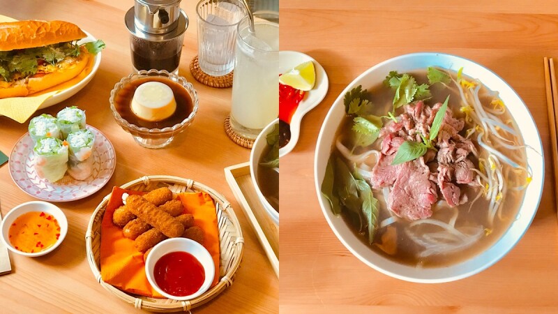 【台中美食】《moi越式餐酒館》巷弄間美味的越式料理，必吃限量生牛肉河粉、鮮蝦生春捲