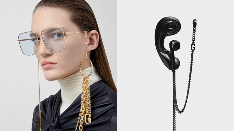 GENTLE MONSTER首度推出全新眼鏡配飾系列，金耳環掛飾、老奶奶金屬鍊條一戴上超時髦