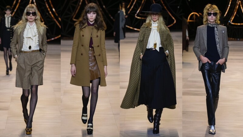 2020秋冬巴黎時裝週｜CELINE模特們噴「爬行動物」危險香氛，穿絲質蝴蝶結襯衫、厚底靴，重塑70年代硬派搖滾女人