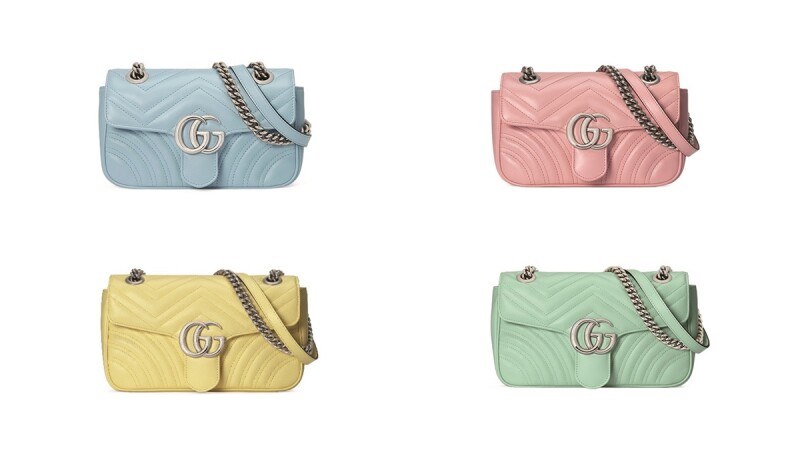 荷包又要破洞！Gucci熱賣款Marmont系列再推仙氣獨角獸色，還有天空藍、薄荷綠、鵝黃色
