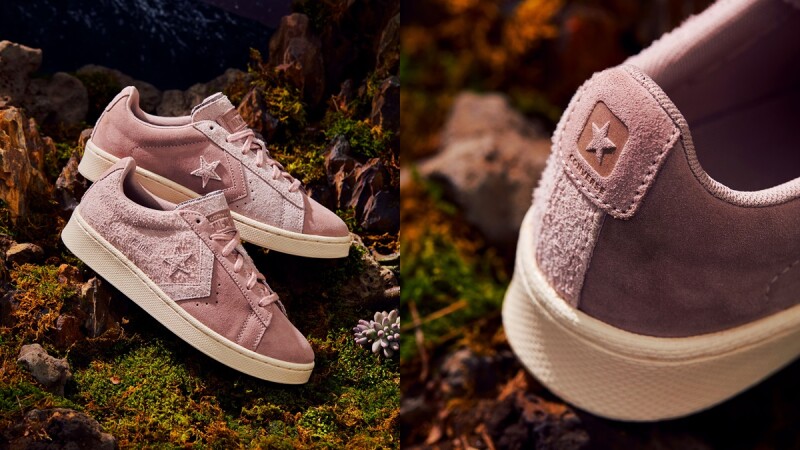 Converse將經典鞋款Pro Leather換上麂皮裸粉色，推出全新Earth Tone Suede系列