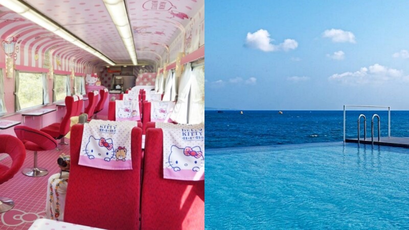 最可愛的旅行!搭乘「Hello Kitty環島之星列車」遊墾丁,滿車粉紅泡泡外,還有純白鳥居、無邊際泳池等你