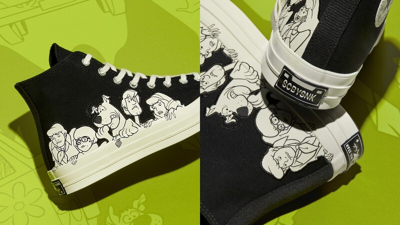 黑色刺繡圖案太俏皮！Converse推出Scooby-Doo聯名鞋款，把經典卡通注入Chuck 70帆布鞋