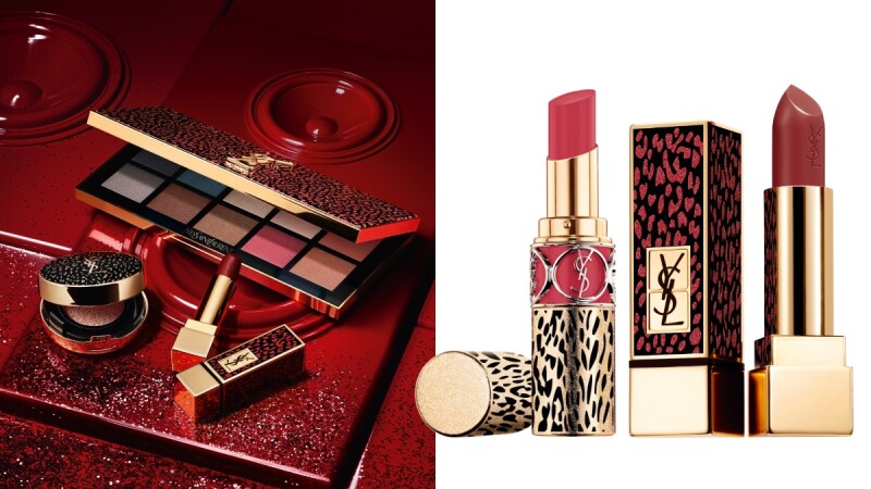 YSL 2020聖誕彩妝主打超性感豹紋,水唇膏#142、金管唇膏#83都是暴動美色